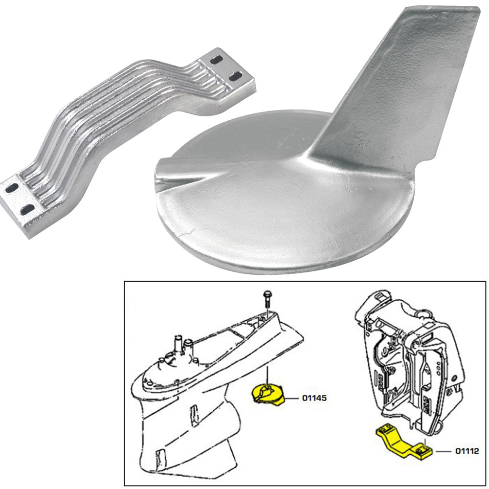 Tecnoseal Anode Kit w/Hardware - Yamaha 200-300HP Hi-Performance - Aluminum 21106AL — Quality Boat Parts