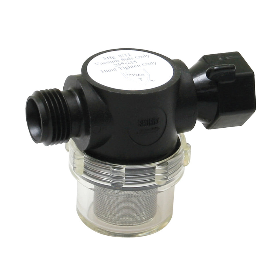 Shurflo by Pentair Swivel Nut Strainer - 1/2" Pipe Inlet - Clear Bowl 255-315 — Quality Boat Parts