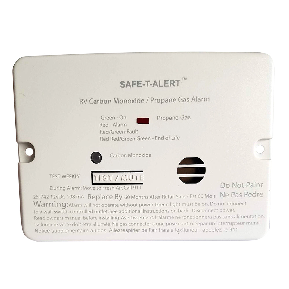 Safe-T-Alert Combo Carbon Monoxide Propane Alarm - Flush Mount - Mini - White 25-742-WHT — Quality Boat Parts