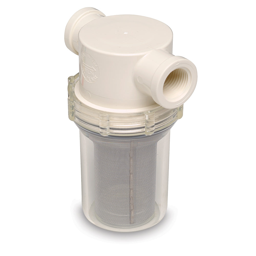 Shurflo by Pentair 3/4" Raw Water Strainer w/Bracket & Fittings - 50 Mesh Screen 253-221-01 — Quality Boat Parts
