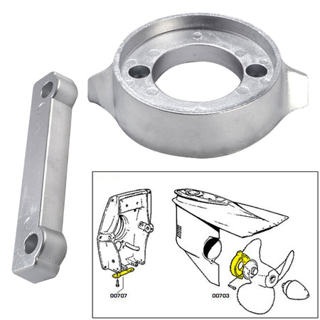 Tecnoseal Anode Kit w/Hardware - Volvo 280 - Aluminum 20701AL — Quality Boat Parts