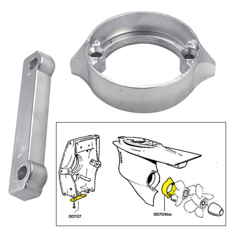 Tecnoseal Anode Kit w/Hardware - Volvo Duo-Prop 280 - Aluminum 20702AL — Quality Boat Parts