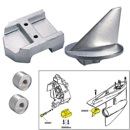 Tecnoseal Anode Kit w/Hardware - Mercury Alpha 1 Gen 1 - Aluminum 20800AL — Quality Boat Parts