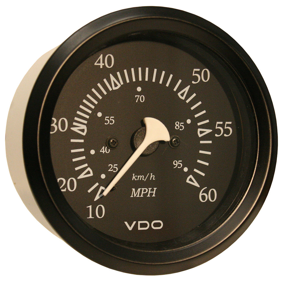 VDO Cockpit Marine 85mm (3-3/8") 60 MPH Pitot Speedometer - Black Dial/Bezel 260-11795 — Quality Boat Parts
