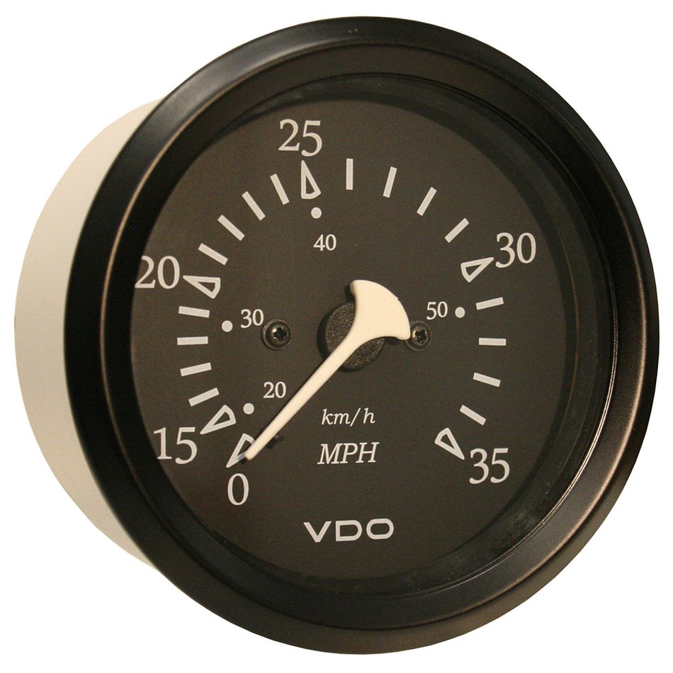VDO Cockpit Marine 85mm (3-3/8") 35 MPH Pitot Speedometer - Black Dial/Bezel 260-11796 — Quality Boat Parts