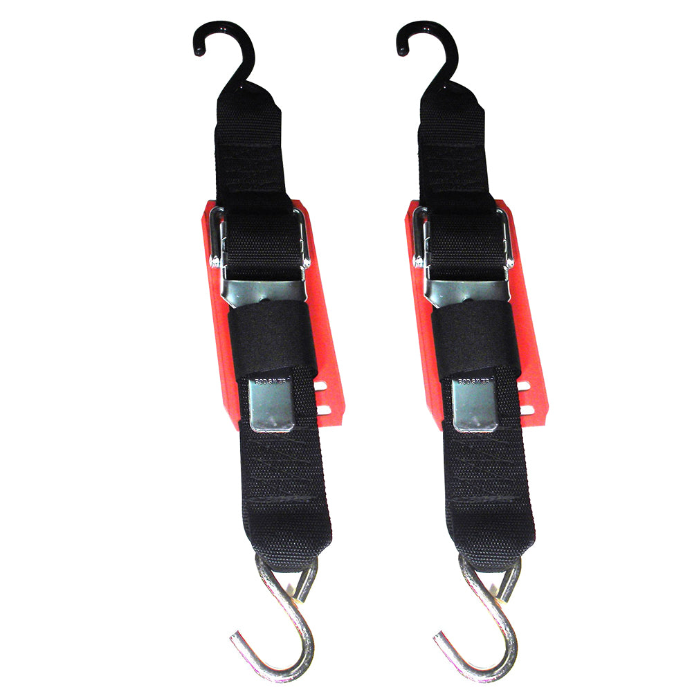 Rod Saver Paddle Buckle Trailer Tie-Down w/Vinyl Pad - 2" x 4' - Pair 2PB4VP — Quality Boat Parts