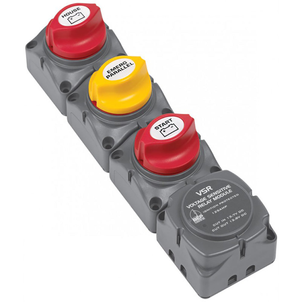 BEP Vertical Battery Switch Cluster w/DVSR - 1 Engine/2 Batteries 716-V-140A-DVSR — Quality Boat Parts