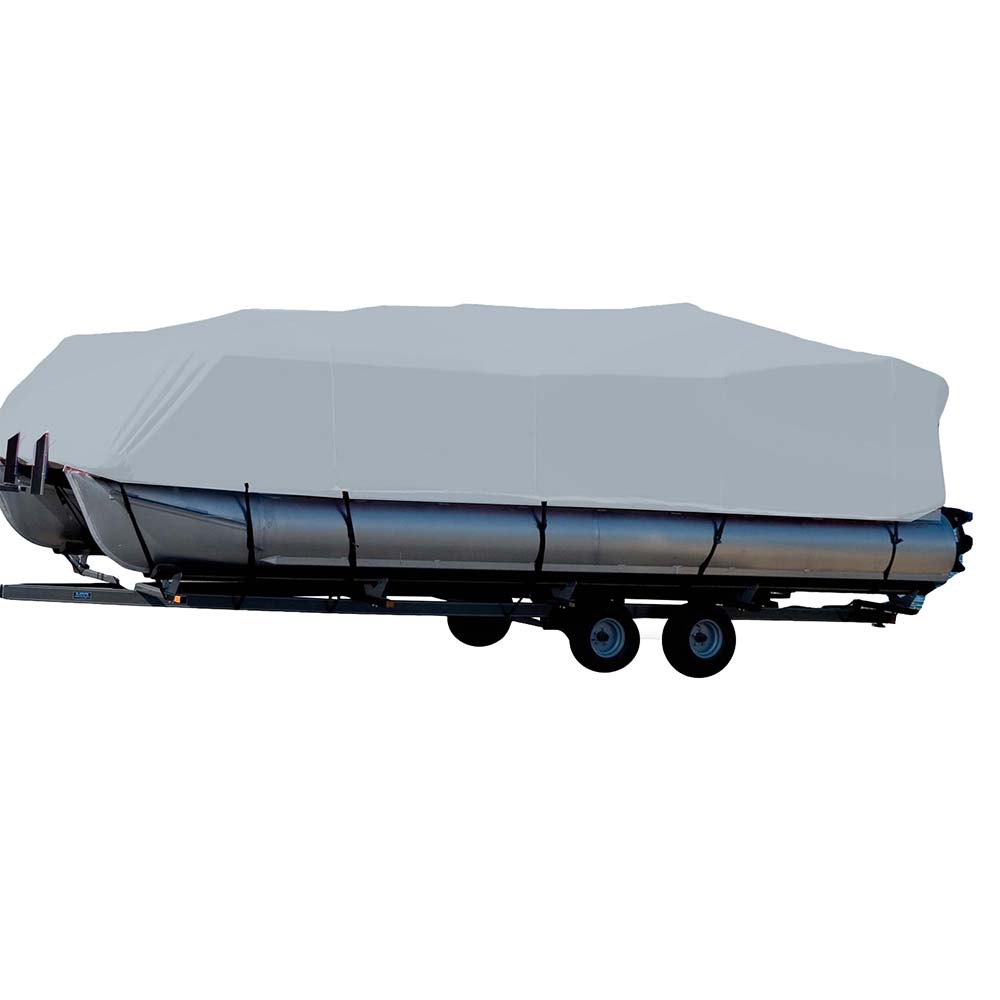 Carver Sun-DURA® Styled-to-Fit Boat Cover f/24.5' Pontoons w/Bimini Top & Rails - Grey 77524S-11 — Quality Boat Parts