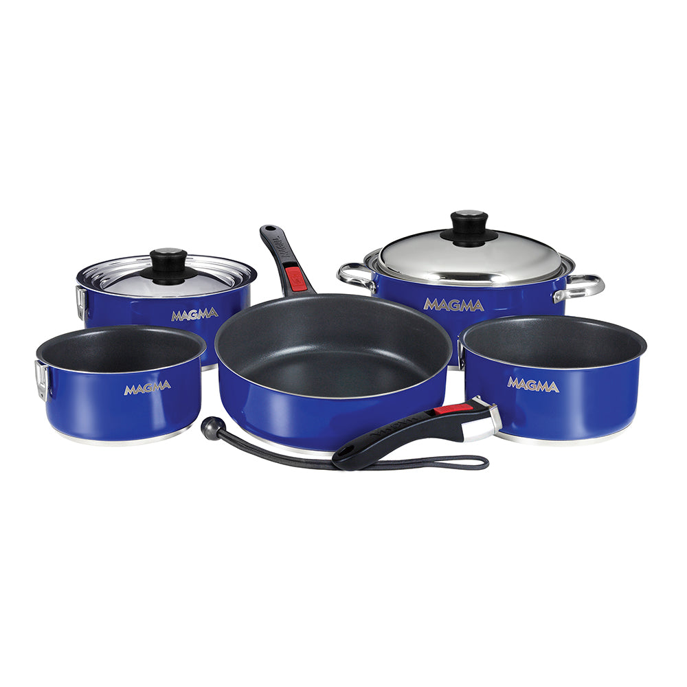 Magma Nestable 10 Piece Induction Non-Stick Enamel Finish Cookware Set - Cobalt Blue A10-366-CB-2-IN — Quality Boat Parts