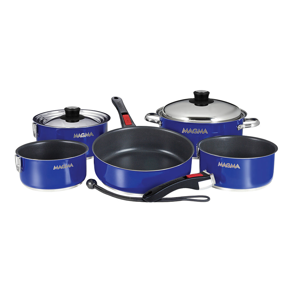 Magma Nestable 10 Piece Induction Non-Stick Enamel Finish Cookware Set - Cobalt Blue A10-366-CB-2-IN — Quality Boat Parts