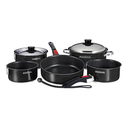 Magma Nestable 10 Piece Induction Non-Stick Enamel Finish Cookware Set - Jet Black A10-366-JB-2-IN — Quality Boat Parts