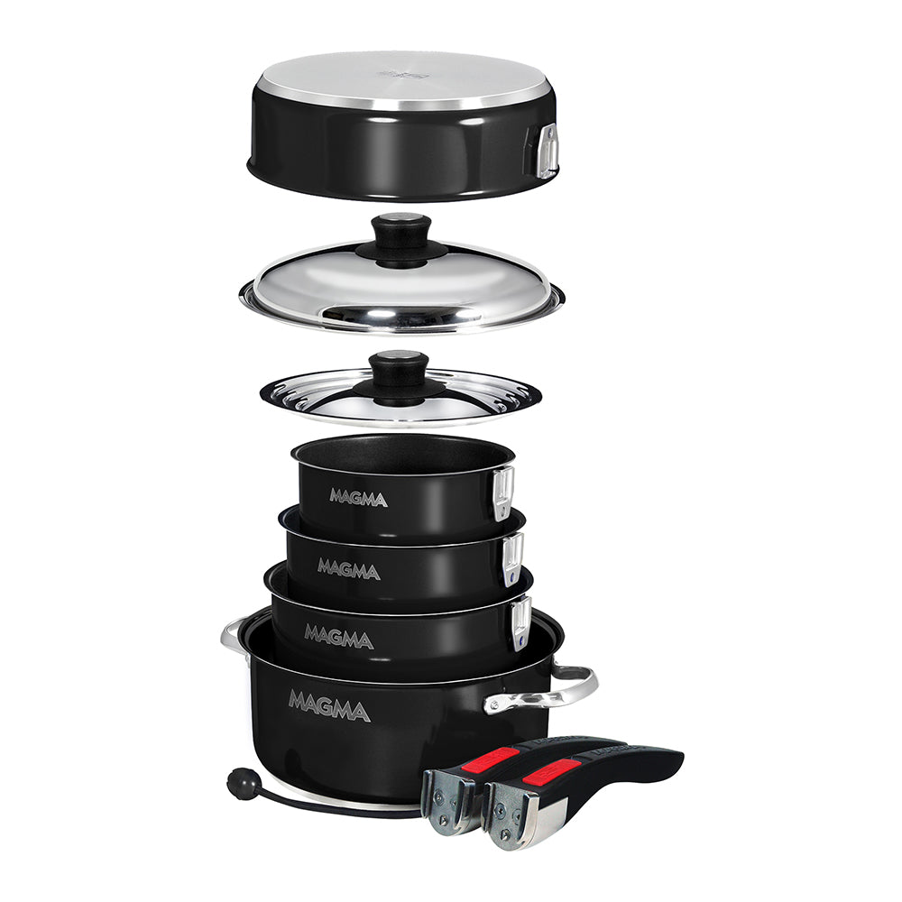 Magma Nestable 10 Piece Induction Non-Stick Enamel Finish Cookware Set - Jet Black A10-366-JB-2-IN — Quality Boat Parts