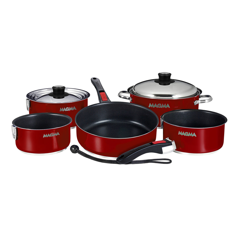 Magma Nestable 10 Piece Induction Non-Stick Enamel Finish Cookware Set - Magma Red A10-366-MR-2-IN — Quality Boat Parts
