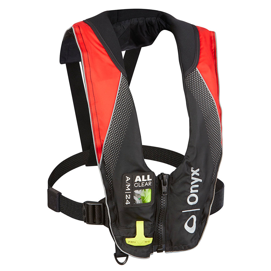 Onyx A/M-24 Series All Clear Automatic/Manual Inflatable Life Jacket - Black/Red - Adult 132200-100-004-20 — Quality Boat Parts