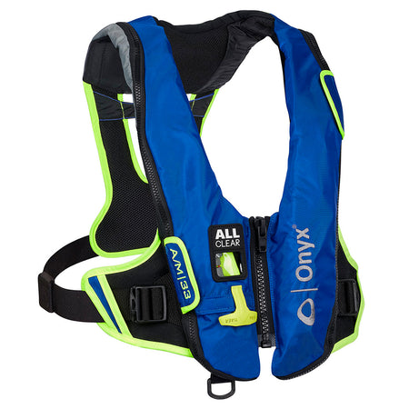 Onyx Impulse A/M-33 All Clear® Auto/Manual Inflatable Life Jacket - Blue 132800-500-004-21 — Quality Boat Parts