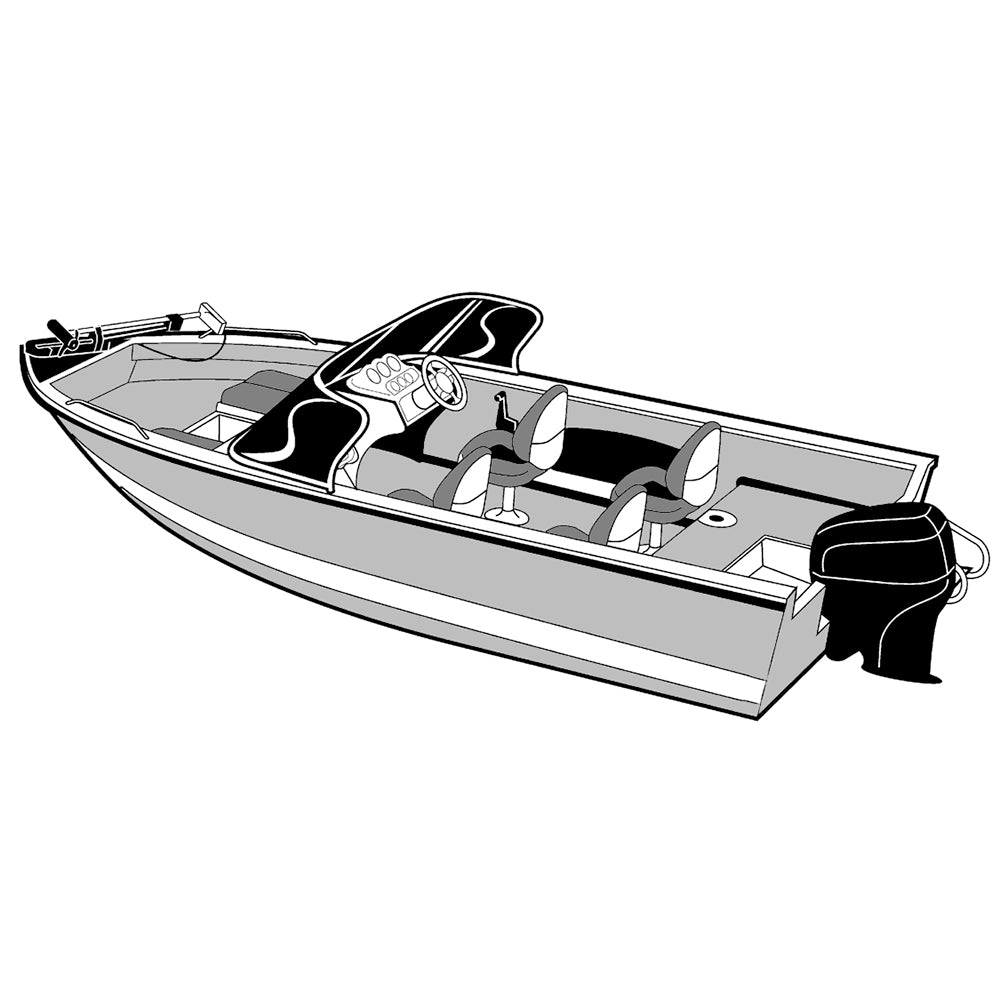 Carver Performance Poly-Guard Wide Series Styled-to-Fit Boat Cover f/18.5' Aluminum V-Hull Boats w/Walk-Thru Windshield - Grey 72318P-10 — Quality Boat Parts