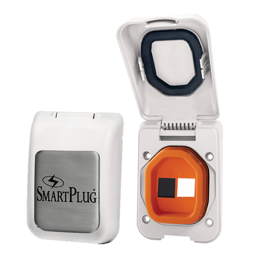 SmartPlug Data Port Case/Inlet Only - White Cover w/One Blank Plug & One Open Port BDBPW — Quality Boat Parts