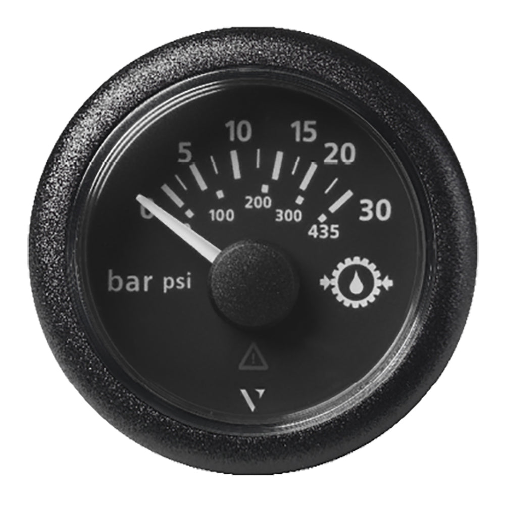 Veratron 52MM (2-1/16") ViewLine Transmission Oil Pressure 30 Bar/435 PSI - Black Dial & Round Bezel A2C59514141 — Quality Boat Parts