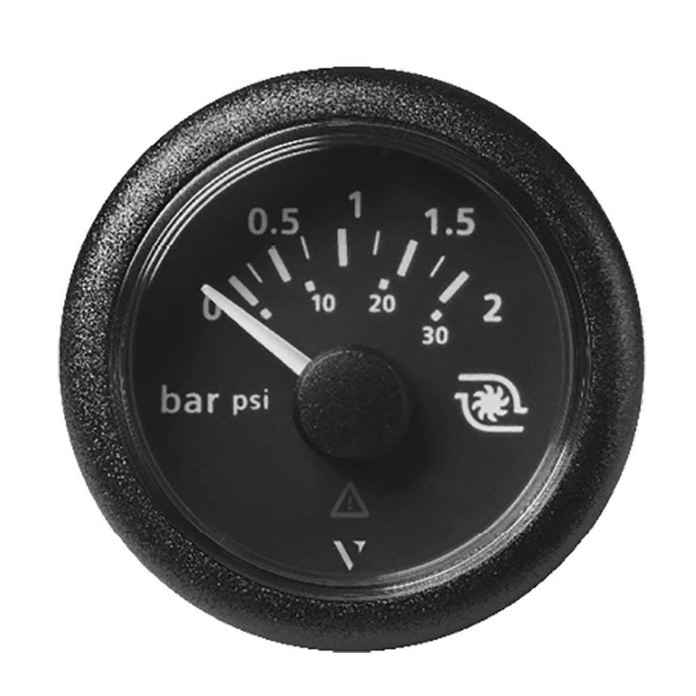 Veratron 52MM (2-1/16") ViewLine Boost Pressure Gauge 2 Bar/30 PSI - Black Dial & Round Bezel A2C59514149 — Quality Boat Parts
