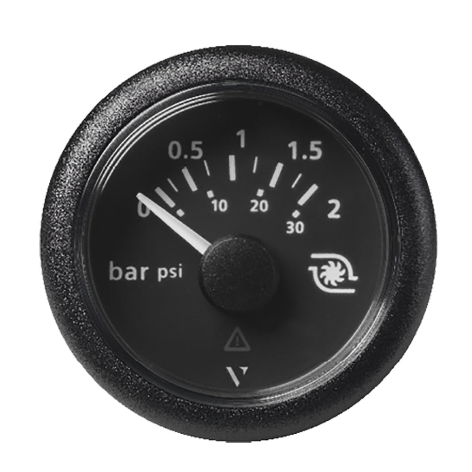 Veratron 52MM (2-1/16") ViewLine Boost Pressure Gauge 2 Bar/30 PSI - Black Dial & Round Bezel A2C59514149 — Quality Boat Parts