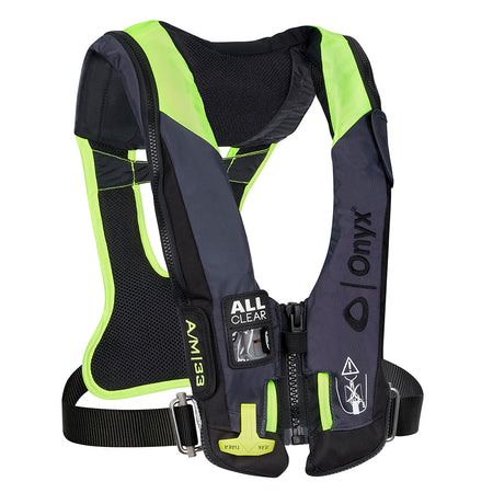 Onyx Impulse A/M 33 All Clear w/Harness Auto/Manual Inflatable Life Jacket - Grey 134300-701-004-21 — Quality Boat Parts