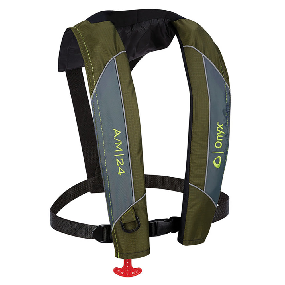 Onyx A/M-24 Automatic/Manual Inflatable PFD Life Jacket - Green 132000-400-004-18 — Quality Boat Parts