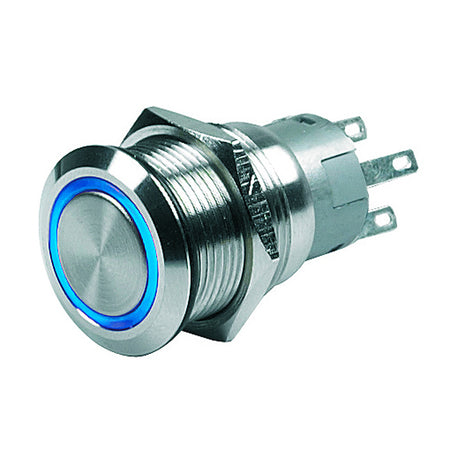 BEP Push Button Switch - 24V Latching On/Off - Blue LED 80-511-0007-01 — Quality Boat Parts