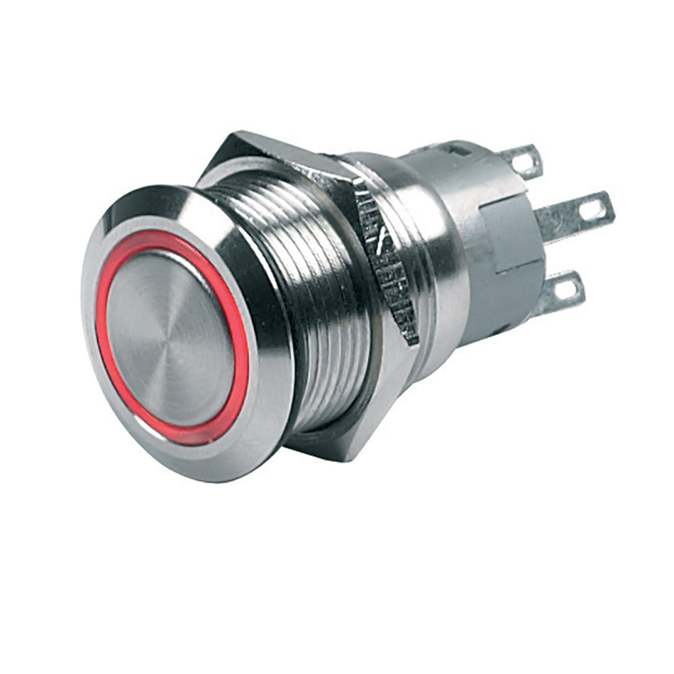 BEP Push-Button Switch 12V Latching On/Off - Red LED 80-511-0001-00 — Quality Boat Parts