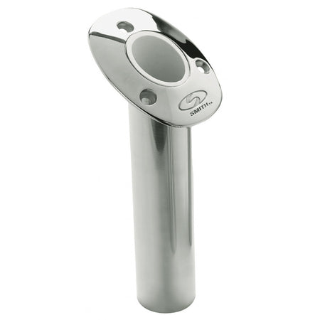 C.E. Smith Flush Mount Rod Holder - 30 Degree & 9" Depth - Stainless Steel - Cast Bottom - White Vinyl Liner 53672CA — Quality Boat Parts