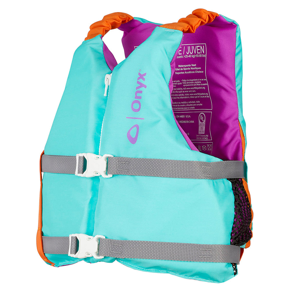 Onyx Youth Universal Paddle Vest - Aqua 121900-505-002-21 — Quality Boat Parts