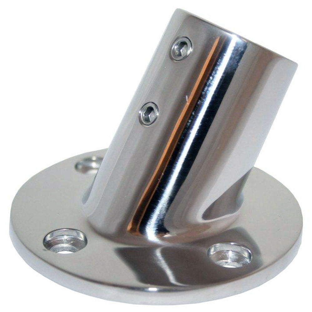 Whitecap 1" O.D. 60° Round Base SS Rail Fitting 6140C — Quality Boat Parts