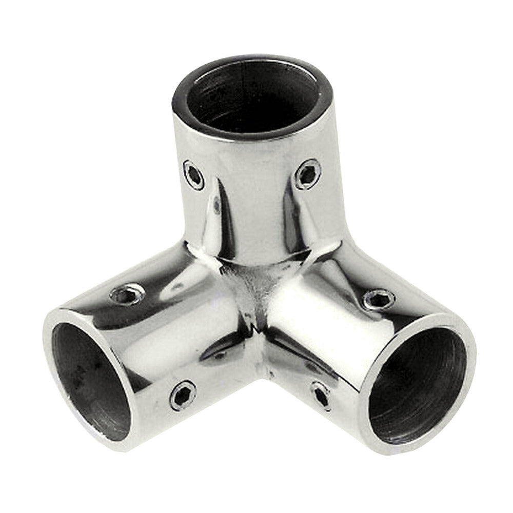 Whitecap 1" O.D. SS 3-Way Corner Fitting 6146C — Quality Boat Parts