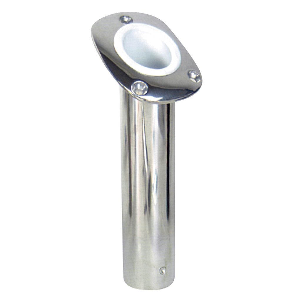 Whitecap Bluewater 30 Deg. Cast S.S. Flush Mount Rod Holder 6174CBLUE — Quality Boat Parts