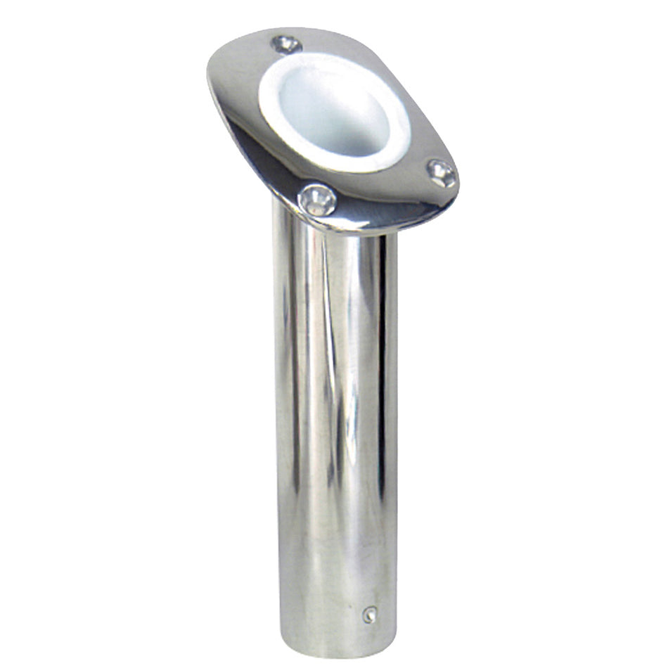 Whitecap Bluewater 30 Deg. Cast S.S. Flush Mount Rod Holder 6174CBLUE — Quality Boat Parts