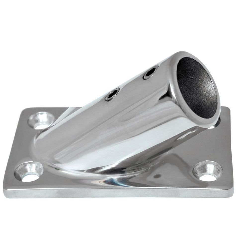 Whitecap 1" O.D. 30° Rectangle Base SS Rail Fitting 6178C — Quality Boat Parts