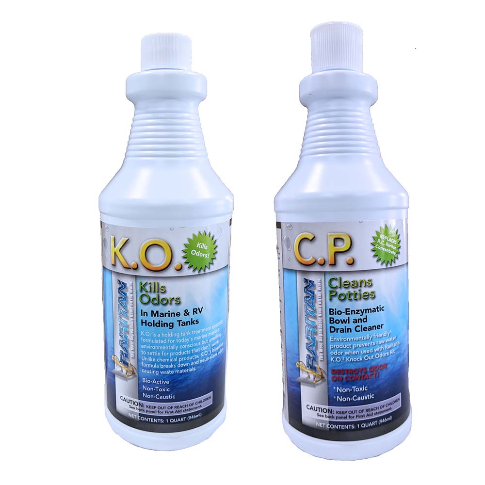 Raritan Potty Pack w/K.O. Kills Odors & C.P. Cleans Potties - 1 of Each - 32oz Bottles 1PPOT — Quality Boat Parts