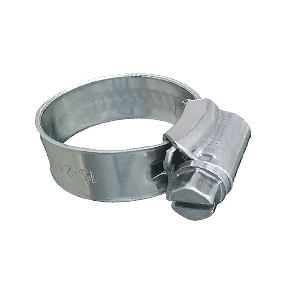 Trident Marine 316 SS Non-Perforated Worm Gear Hose Clamp - 3/8" Band - (3/4" – 1-1/8") Clamping Range - 10-Pack - SAE Size 10 705-0581 — Quality Boat Parts