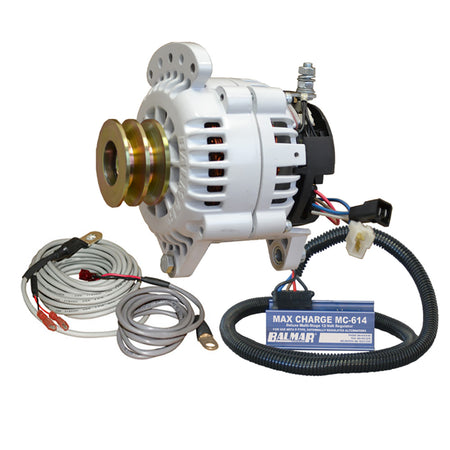 Balmar Alternator 120 AMP Kit 12V 3.15" Dual Foot Saddle Dual Vee Pulley Regulator & Temp Sensor 60-YP-MC-120-DV — Quality Boat Parts