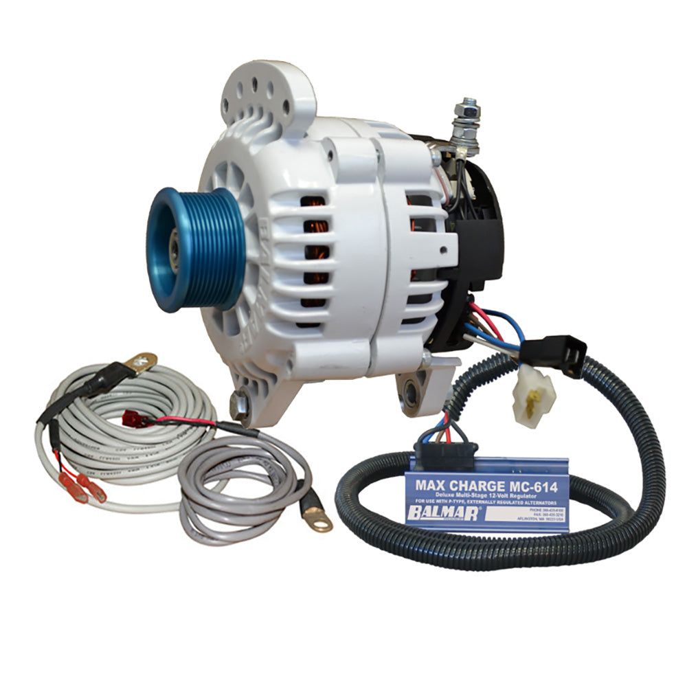 Balmar Alternator 120 AMP Kit 120V 3.15" Dual Foot Saddle J10 Pulley Regulator & Temp Sensor 60-YP-MC-120-J10 — Quality Boat Parts