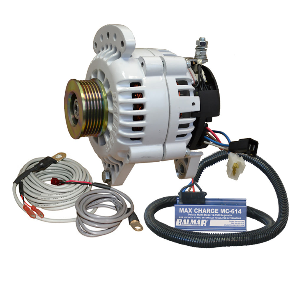 Balmar Alternator 120 AMP 12V 3.15" Dual Foot Saddle K6 Pulley Regulator & Temp Sensor 60-YP-MC-120-K6 — Quality Boat Parts