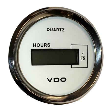 VDO Cockpit Marine 52mm (2-1/16") LCD Hourmeter - White Dial/Chrome Bezel 331-548 — Quality Boat Parts