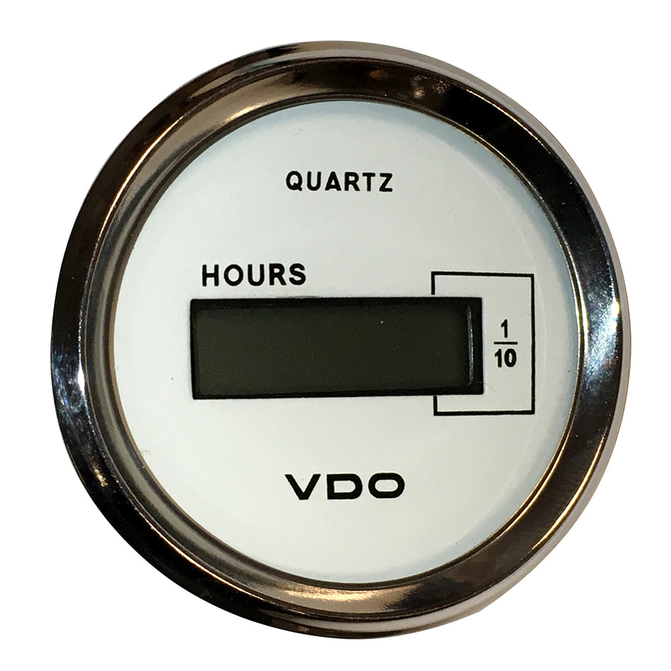 VDO Cockpit Marine 52mm (2-1/16") LCD Hourmeter - White Dial/Chrome Bezel 331-548 — Quality Boat Parts