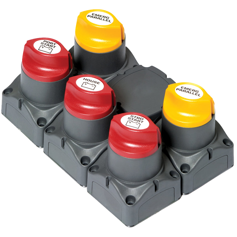 BEP Battery Distribution Cluster f/Twin Outboard Engines w/Three Battery Banks w/Motorized VSR 80-716-0018-00 — Quality Boat Parts
