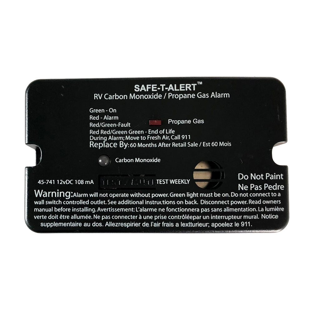 Safe-T-Alert 45-Series Combo Carbon Monoxide Propane Alarm Surface Mount - Black 45-741-BL — Quality Boat Parts