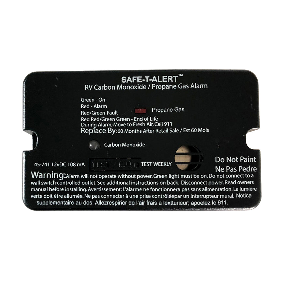 Safe-T-Alert 45-Series Combo Carbon Monoxide Propane Alarm Surface Mount - Black 45-741-BL — Quality Boat Parts