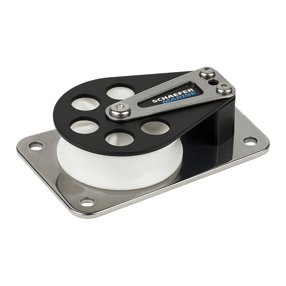 Schaefer Series 7 Flat Base/Aluminum Cheek/Delrin Sheave 704-11 — Quality Boat Parts