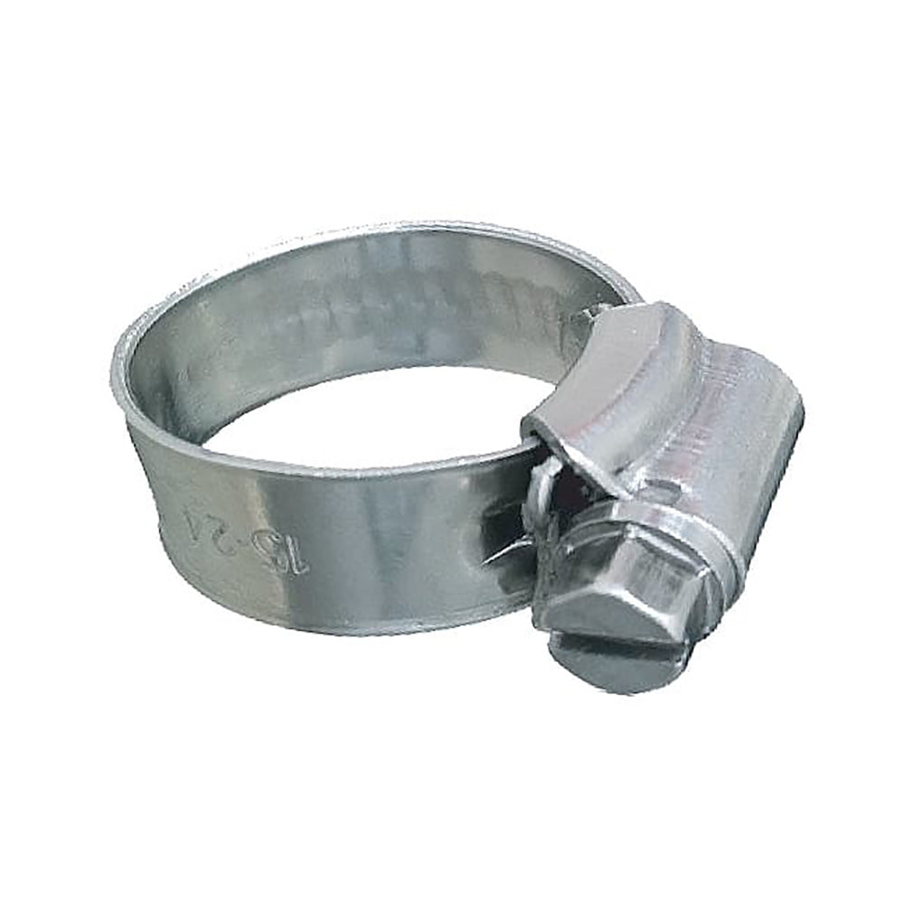 Trident Marine 316 SS Non-Perforated Worm Gear Hose Clamp - 3/8" Band - 5/8"–15/16" Clamping Range - 10-Pack - SAE Size 8 705-0121 — Quality Boat Parts