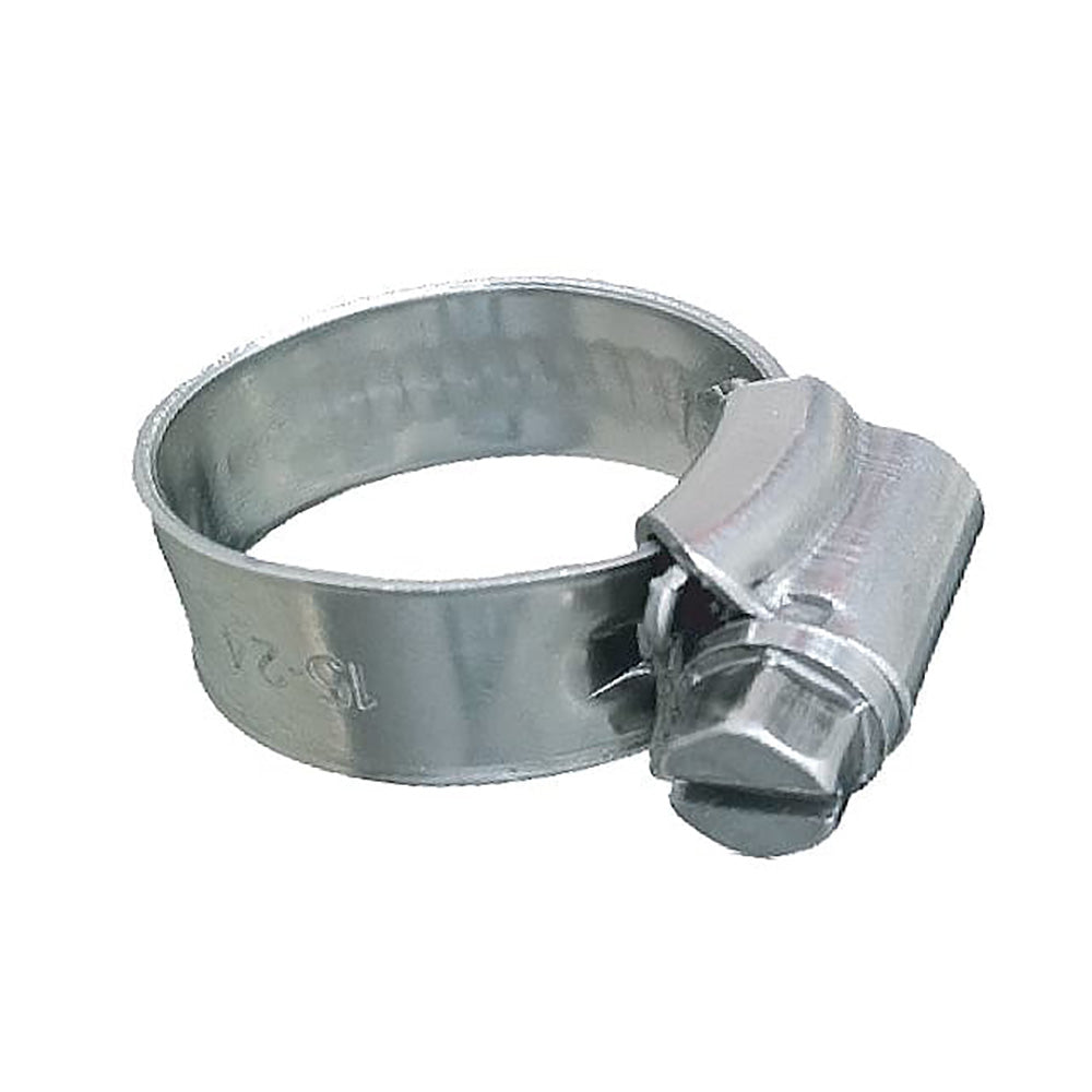 Trident Marine 316 SS Non-Perforated Worm Gear Hose Clamp - 3/8" Band - 11/32"-25/32" Clamping Range - 10-Pack - SAE Size 6 705-0381 — Quality Boat Parts