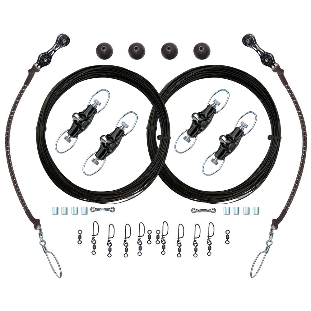 Rupp Double Rigging Kit w/Nok-Outs - 320' Black Mono CA-0026-MO — Quality Boat Parts