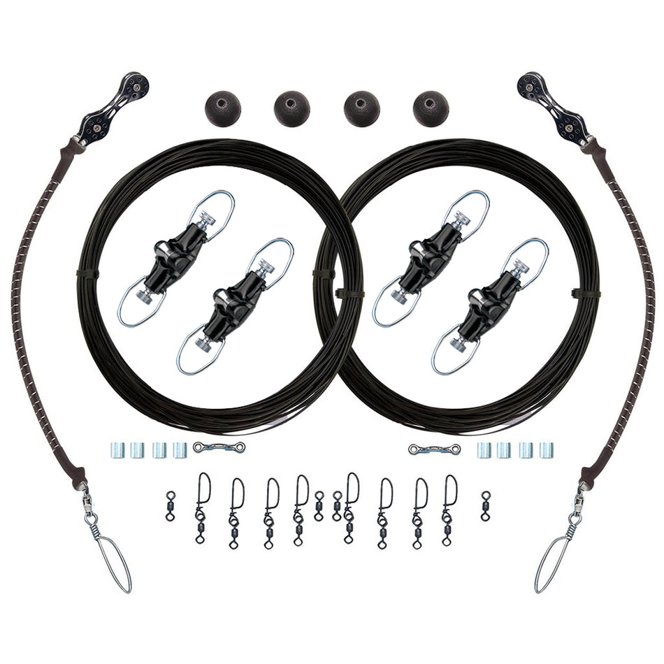 Rupp Double Rigging Kit w/Nok-Outs - 320' Black Mono CA-0026-MO — Quality Boat Parts